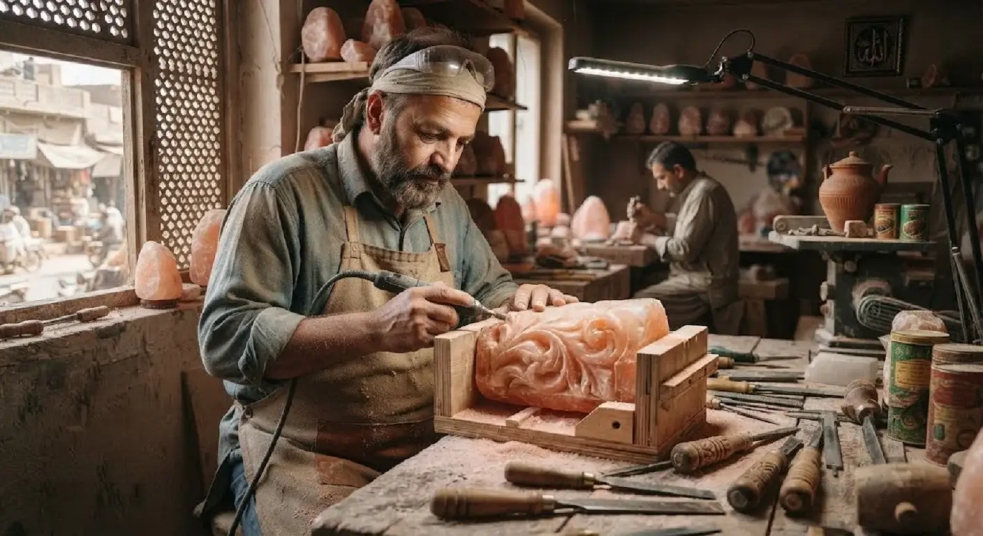 Handcrafted Salt Lamp Carving